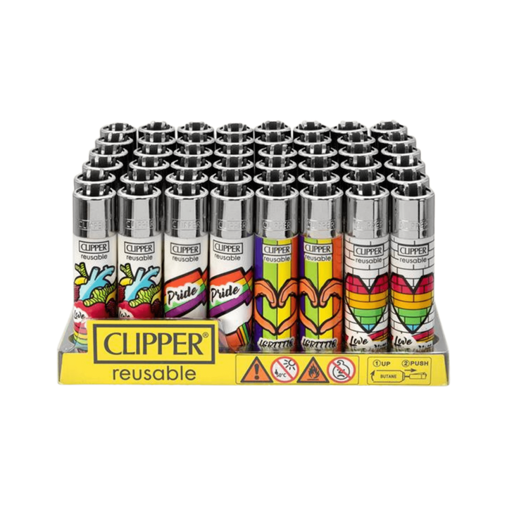 Clipper Rainbow Pride Display mit 48 Feuerzeugen