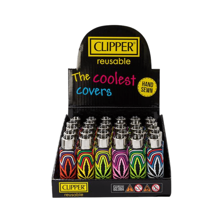 Clipper Silikon Cover Circle Leaves Display mit 30 Feuerzeugen