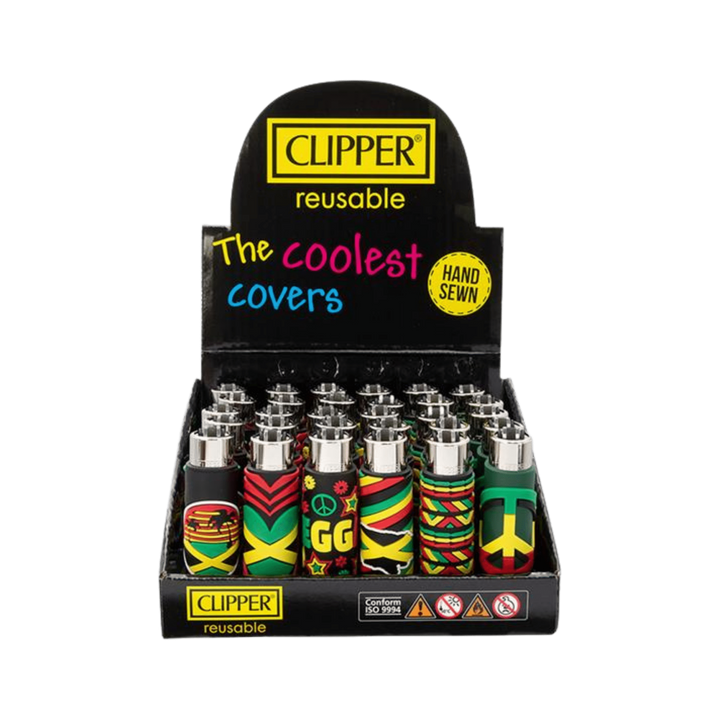 Clipper Silikon Cover Hello Jamaica Display mit 30 Feuerzeugen