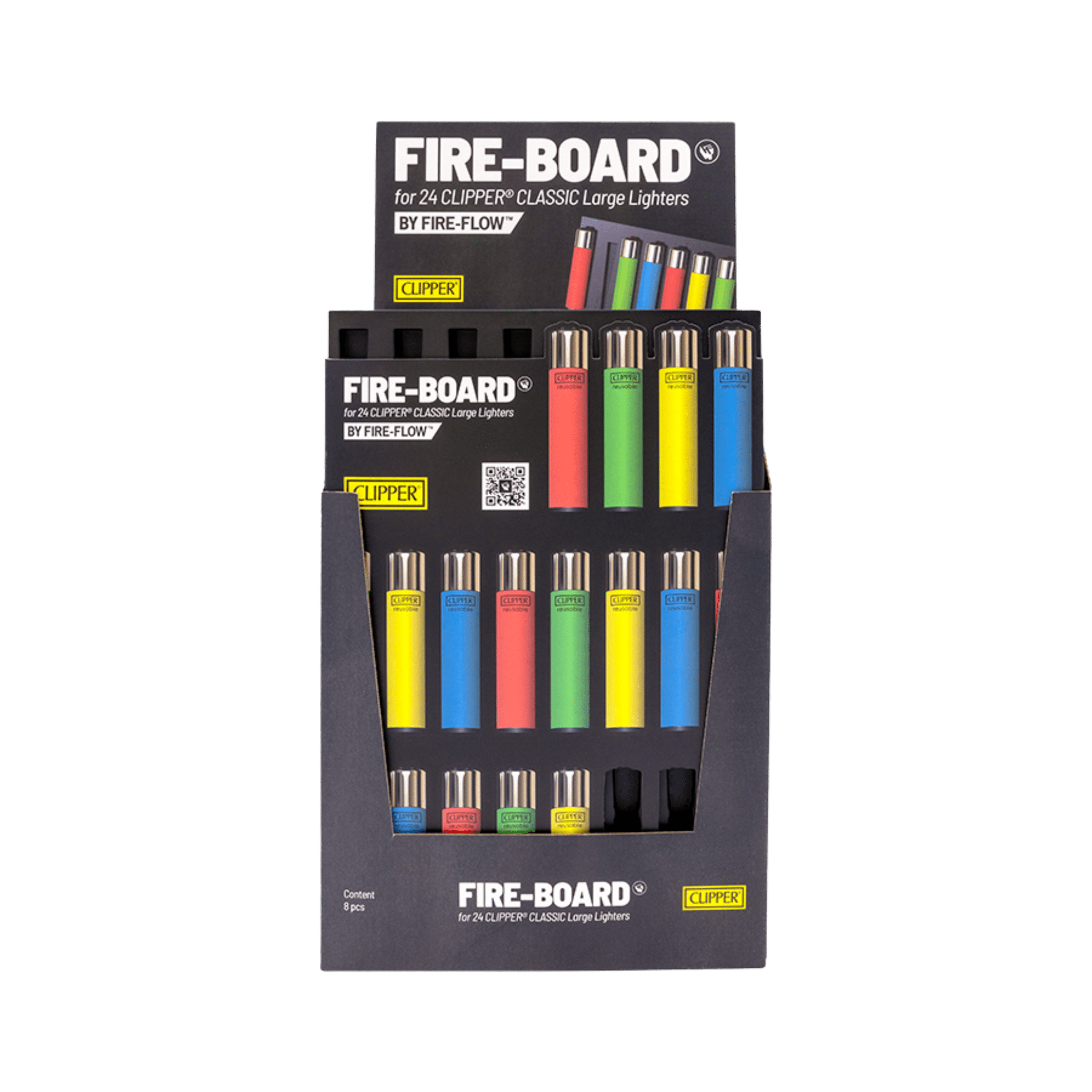 FIRE-BOARD Sammelboard für 24 Clipper Feuerzeuge, Front