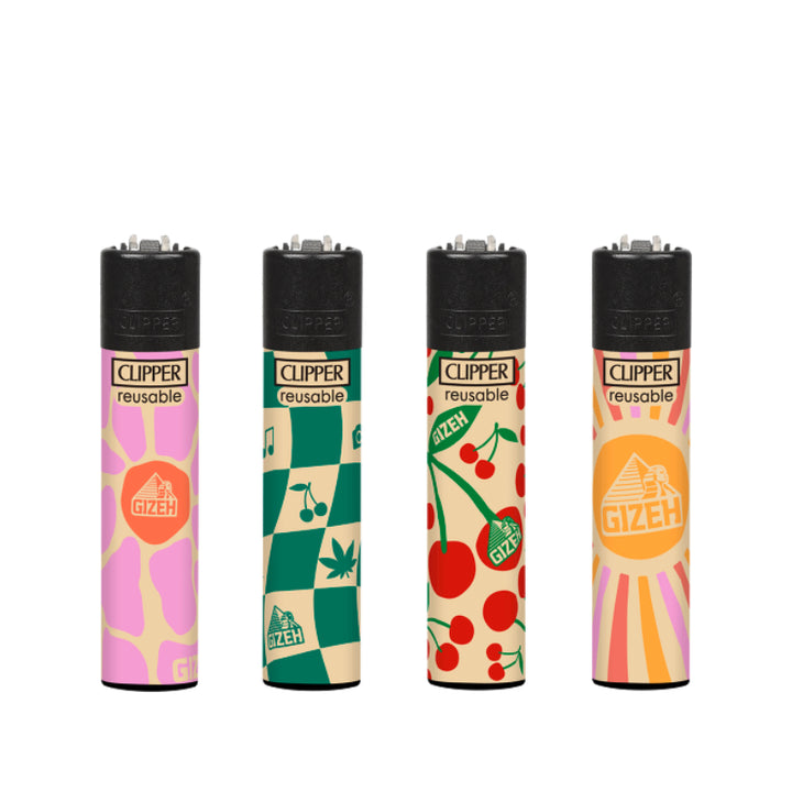 Clipper GIZEH Cherry, 4er-Pack – nachfüllbare Feuerzeuge