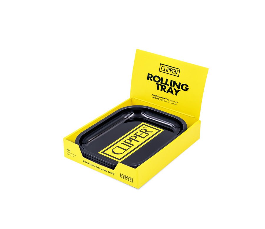 Clipper Rolling Tray Logo Schwarz Display mit ca. 6 Trays