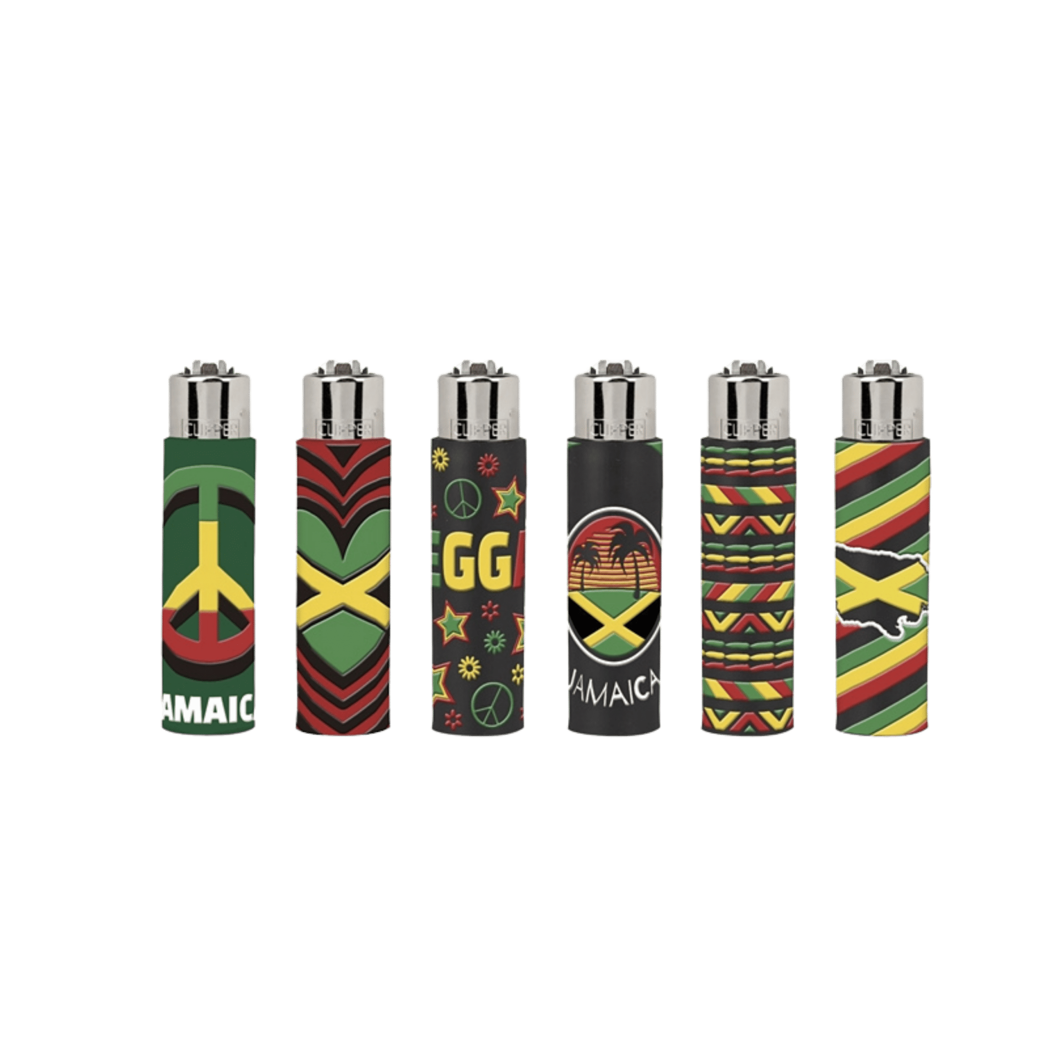 Clipper Silikon Cover Hello Jamaica Feuerzeuge im 6er-Set