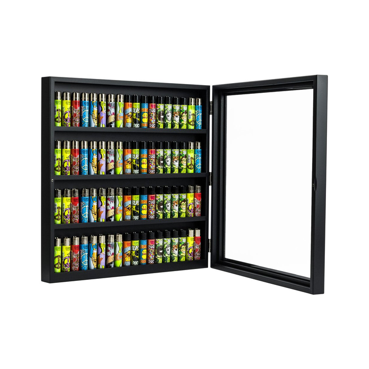 Clipper Vitrine leer für 72 Feuerzeuge in Schwarz, 42 x 42 cm