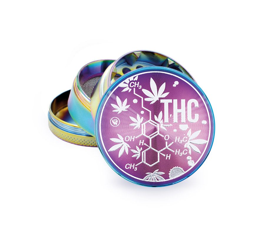 FireFlow Metall-Grinder «THC Molecule» Icy 5 cm 4-teilig (4 Stk.)