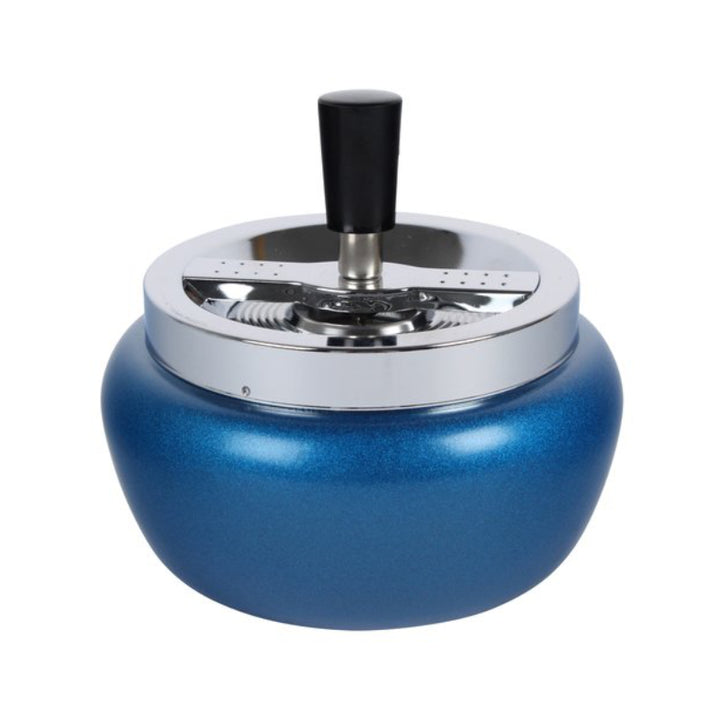 Drehaschenbecher in Blau metallic, 11 cm Durchmesser