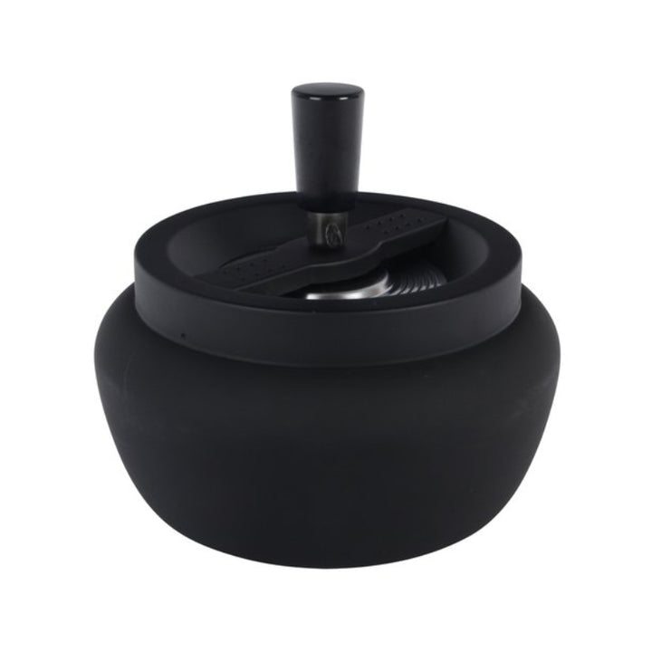 Drehaschenbecher in Schwarz matt, 11 cm Durchmesser