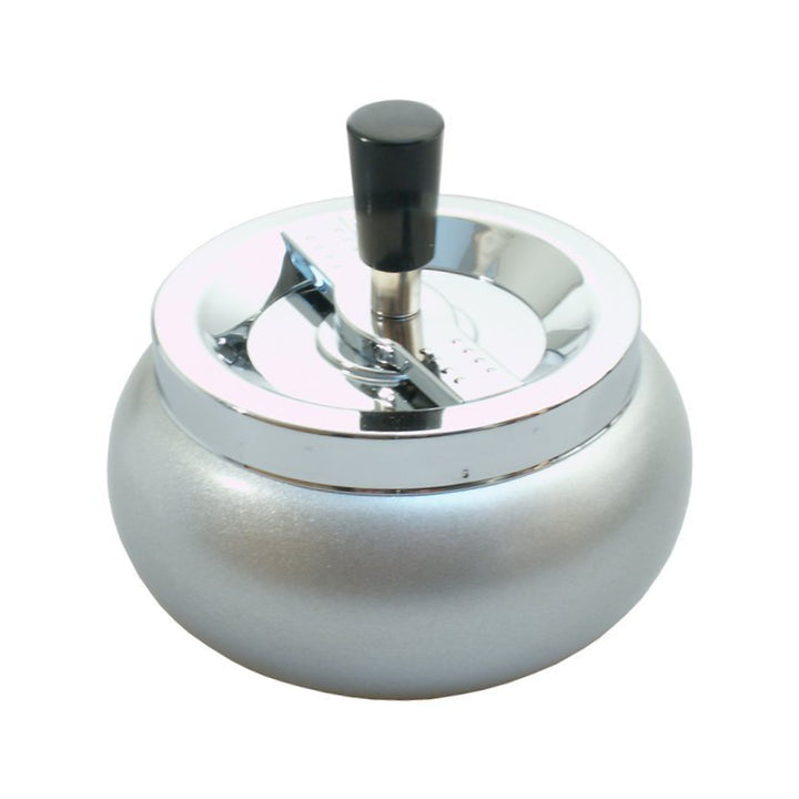 Drehaschenbecher in Silber metallic, 13 cm