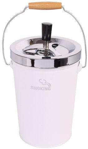 Drehaschenbecher Smoking XXL in Weiss, 13,5 x 20 cm