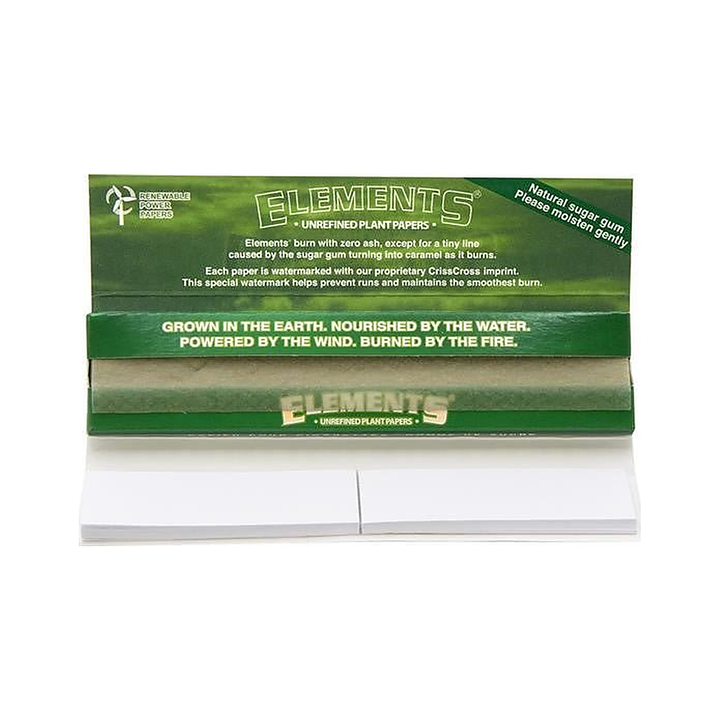 Geöffnete Elements Connoisseur Green Packung mit Papers und Tips