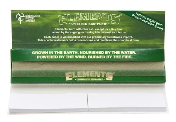 Geöffnete Elements Connoisseur Green Packung mit Papers und Tips