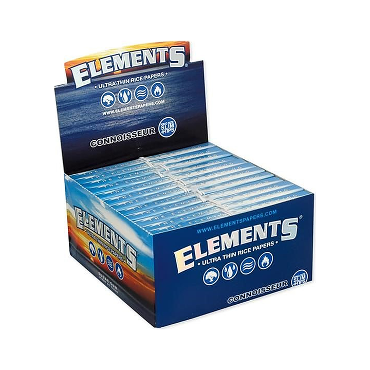 Elements Connoisseur Blue Display mit 50 King Size Slim Heftchen