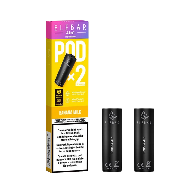 Elf Bar 4in1 Pod Banana Milk – vorgefüllte E-Liquid-Pods, 2 x 2 ml