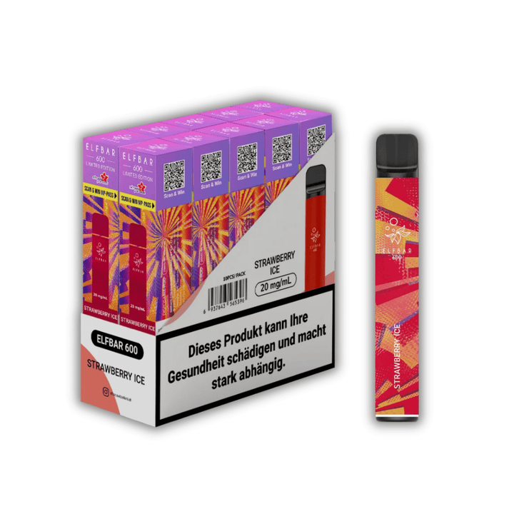 Elf Bar 600 Streetparade Strawberry Ice – Einweg Vape 20 mg/ml – Ansicht 3