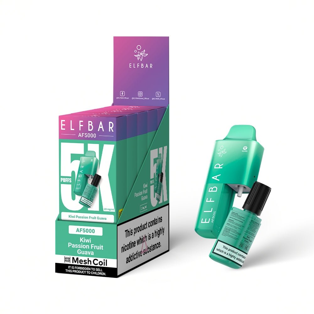 Elf Bar AF5000 Kiwi Passion Fruit Guava 20mg Vape Kit Einzelgerät Vorderseite