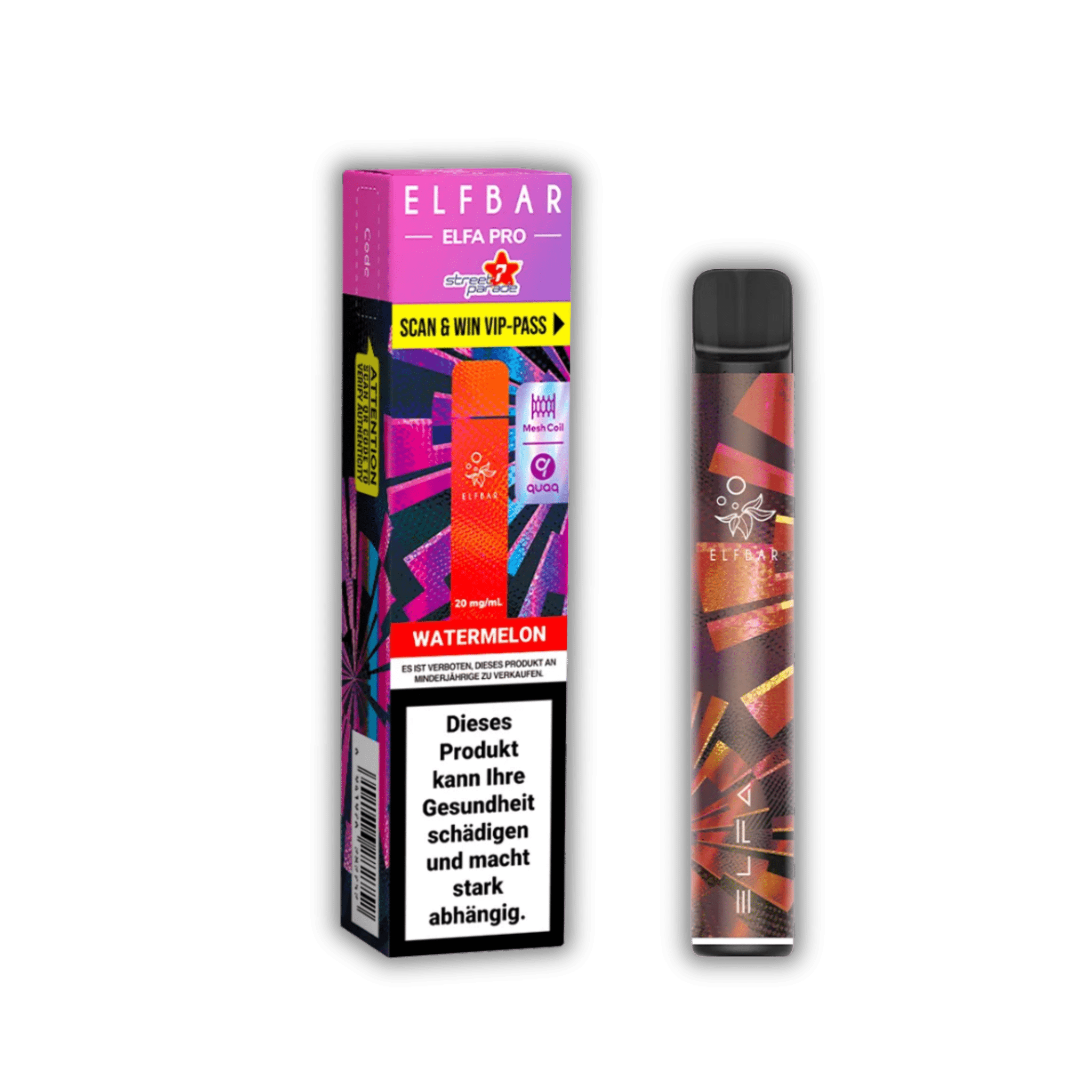 Elf Bar ELFA Pro - Kit (2ml) - 20mg/ml Nikotin - Streetparade Edition - Aurora Purple - Watermelon kaufen bei rauchwerk.ch