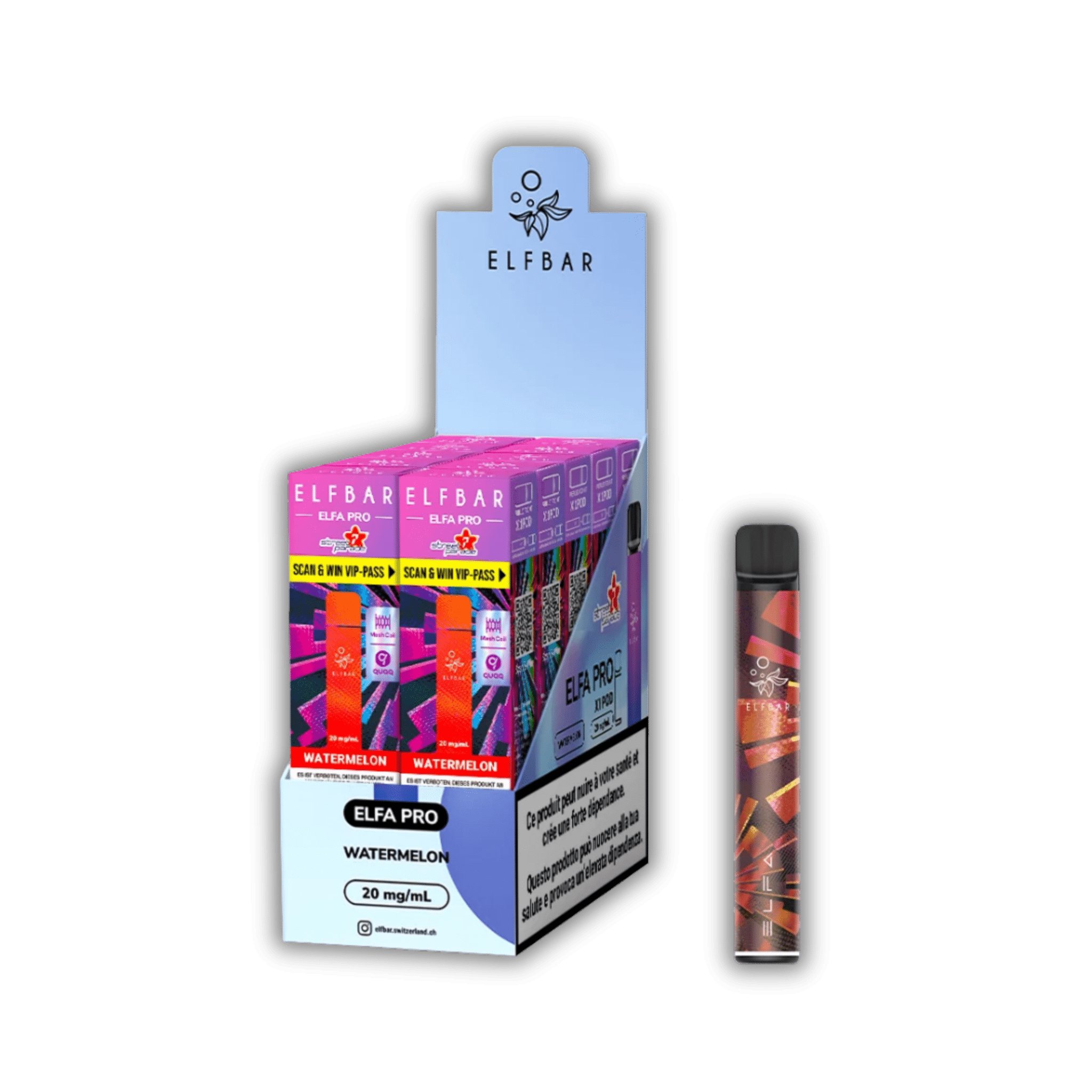 Elf Bar ELFA Pro - Kit (2ml) - 20mg/ml Nikotin - Streetparade Edition - Aurora Purple - Watermelon kaufen bei rauchwerk.ch