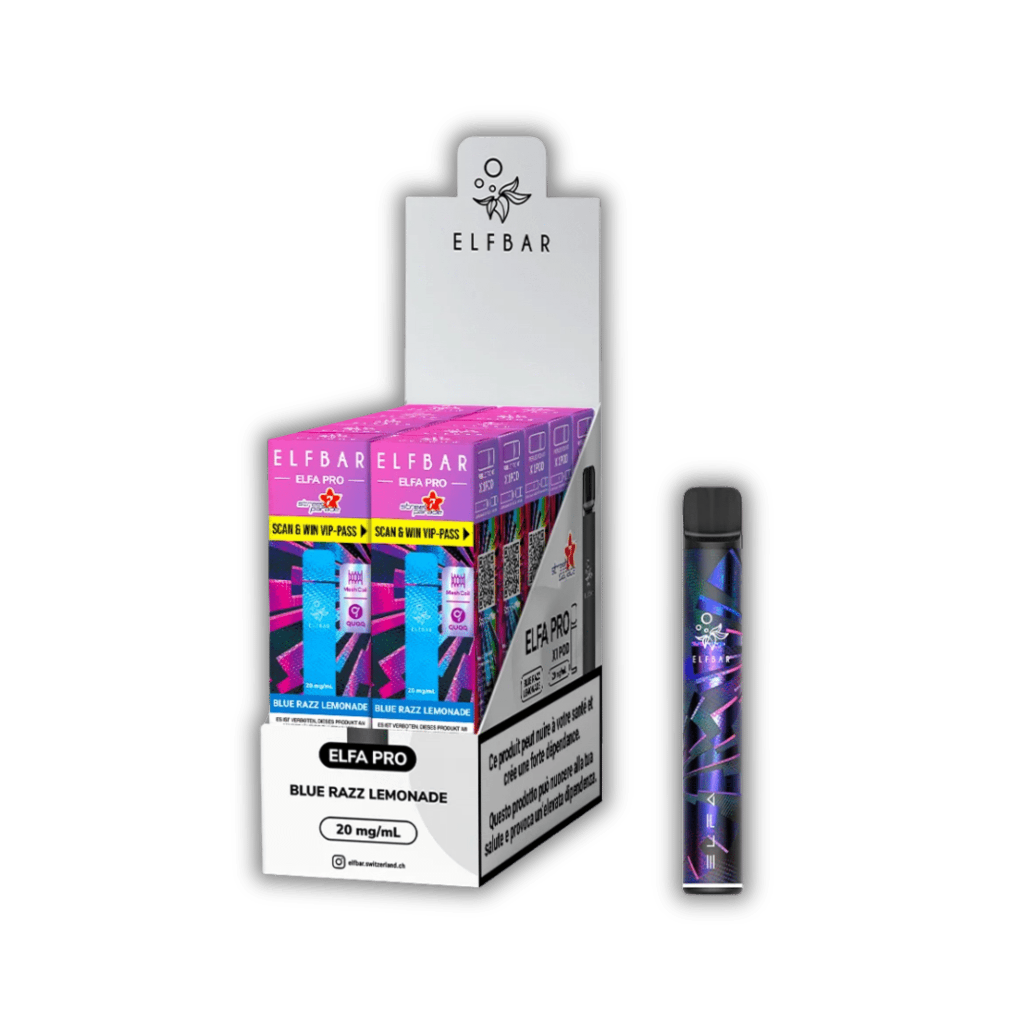 Elf Bar ELFA Pro - Kit (2ml) - 20mg/ml Nikotin - Streetparade Edition - Black - Blue Razz Lemonade kaufen bei rauchwerk.ch
