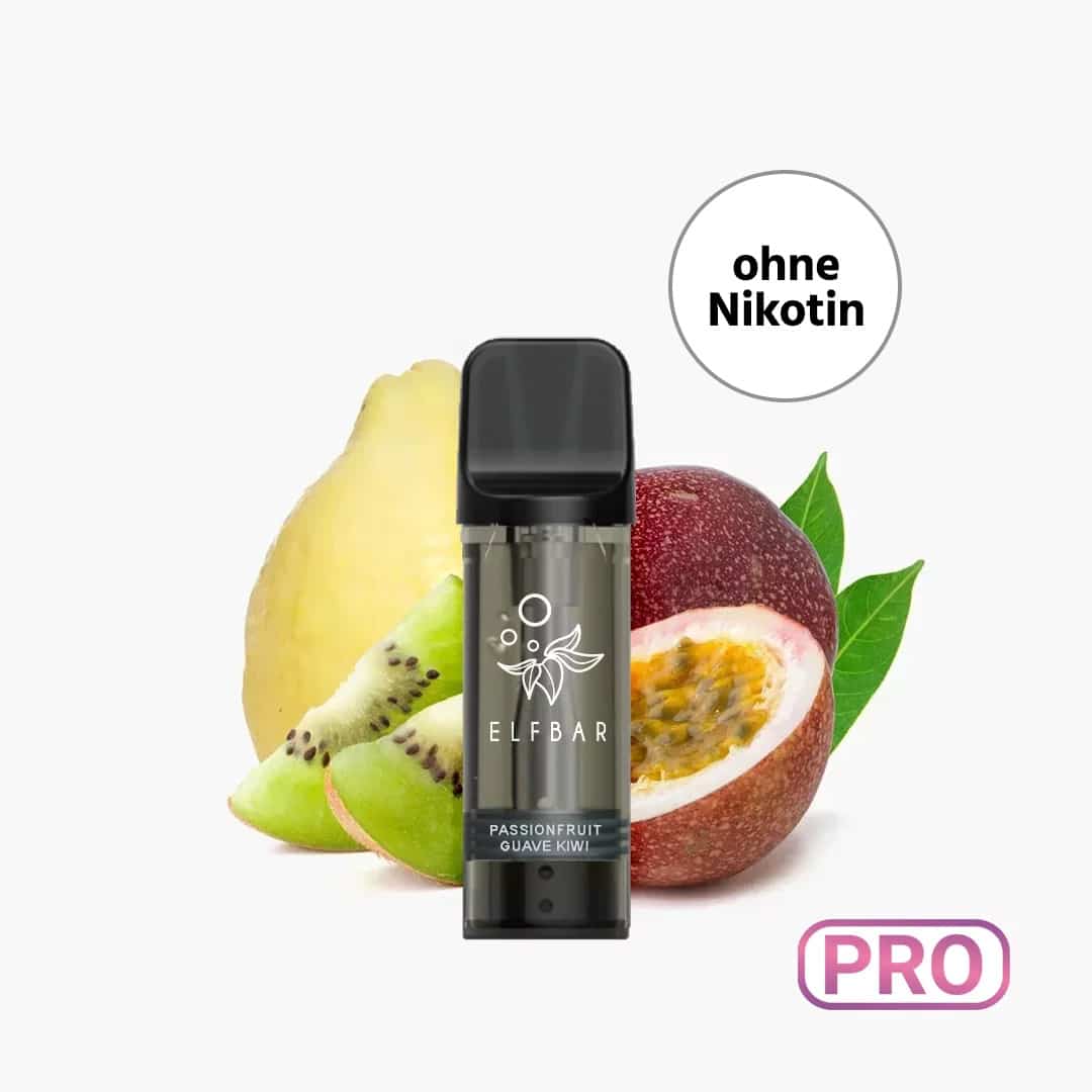 Elf Bar ELFA Pro Pods Kiwi Passionfruit Guava, ohne Nikotin – E-Liquid-Pods, 2 x 2 ml