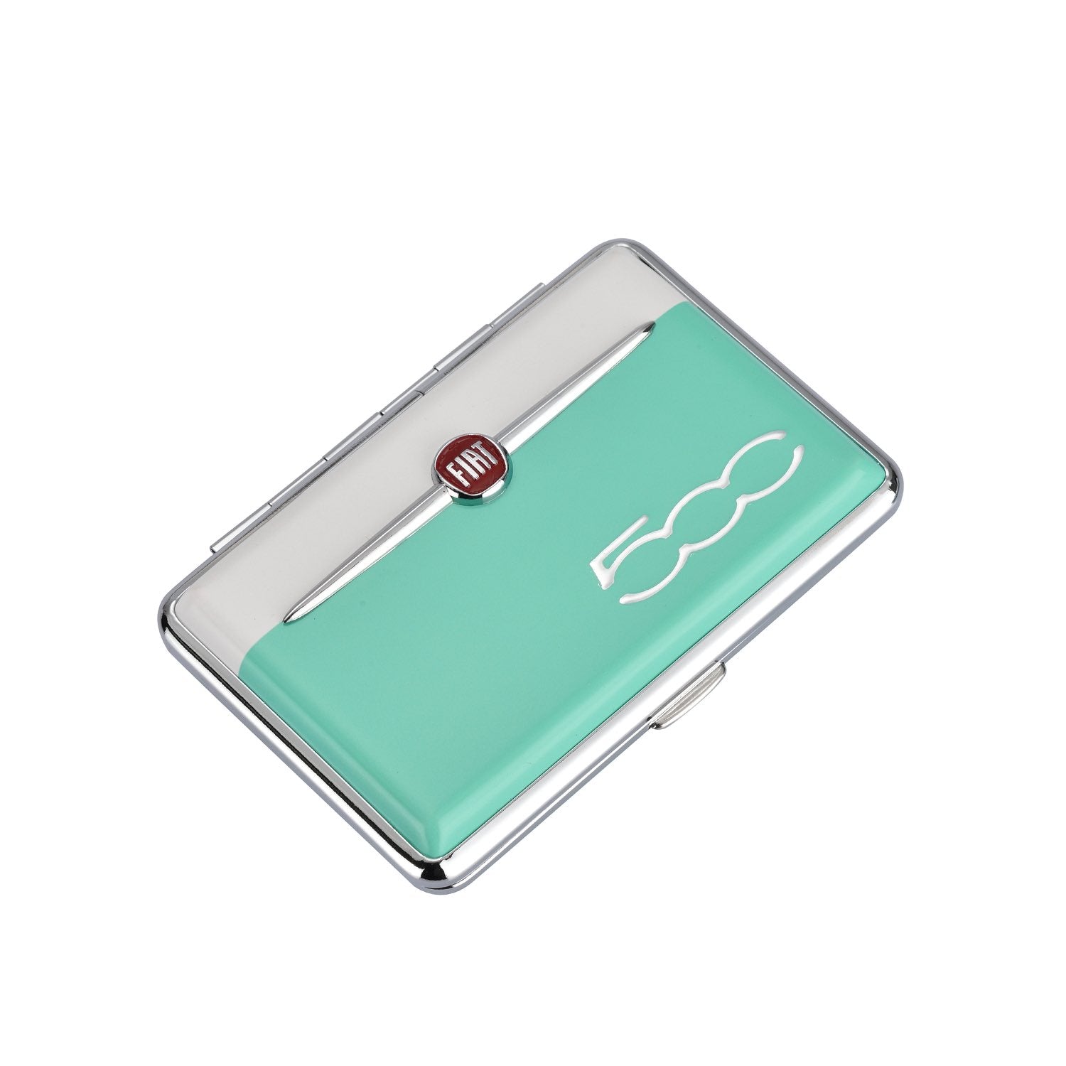 FIAT 500 Zigarettenetui 12er in Grün, schräg