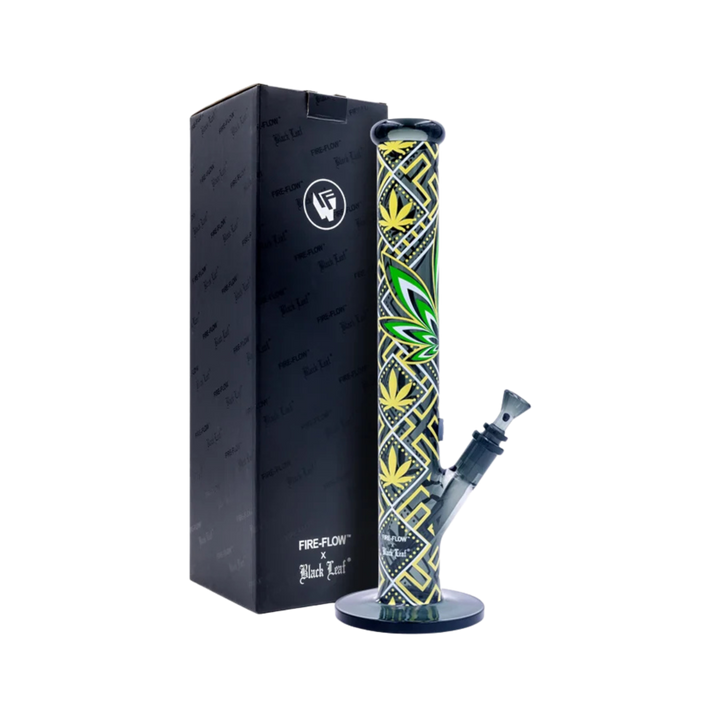 FIRE-FLOW x Black Leaf Glas Bong Leaves 34 40 cm