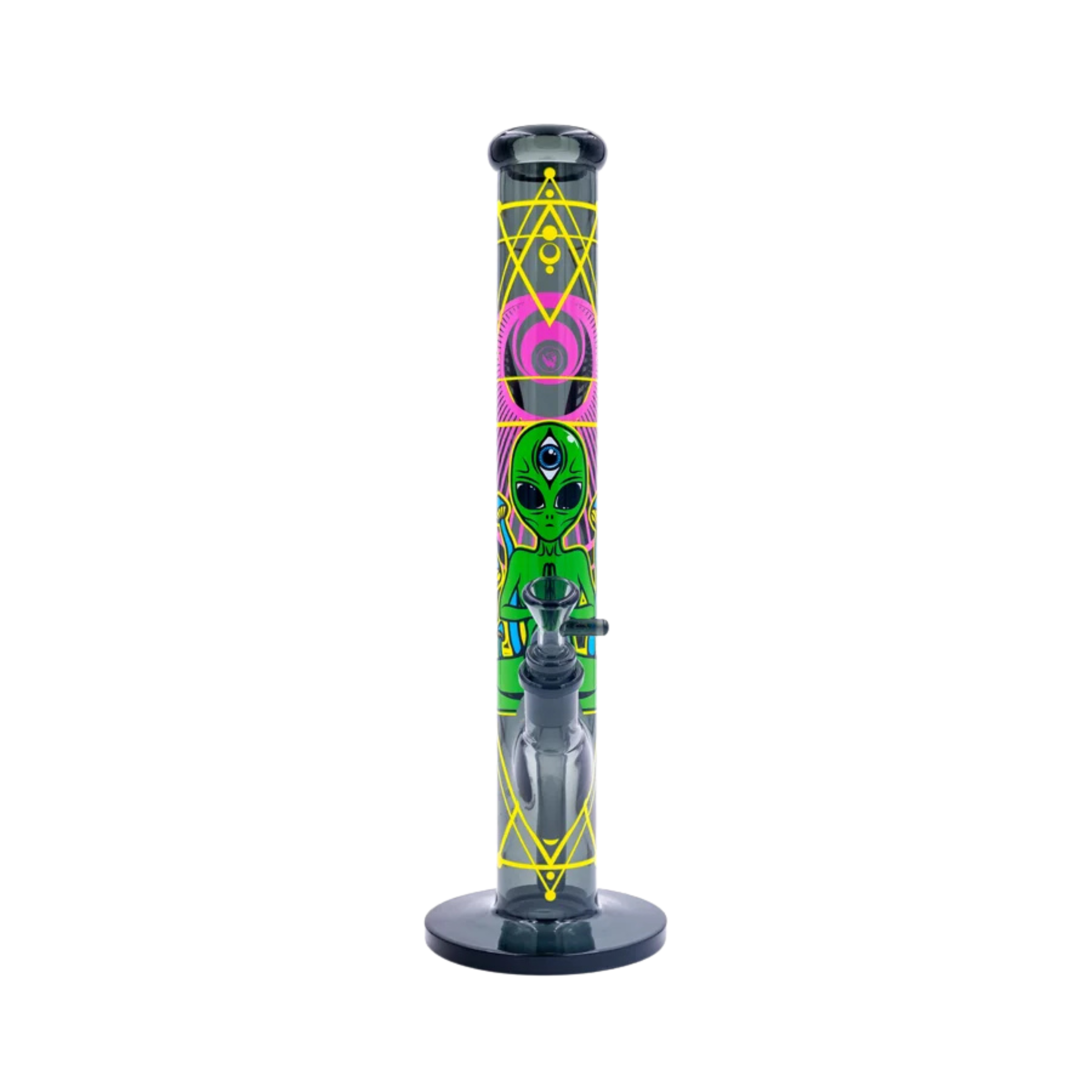 Diffusor-Chillum und Kopf der FIRE-FLOW Trippy Alien Glas Bong