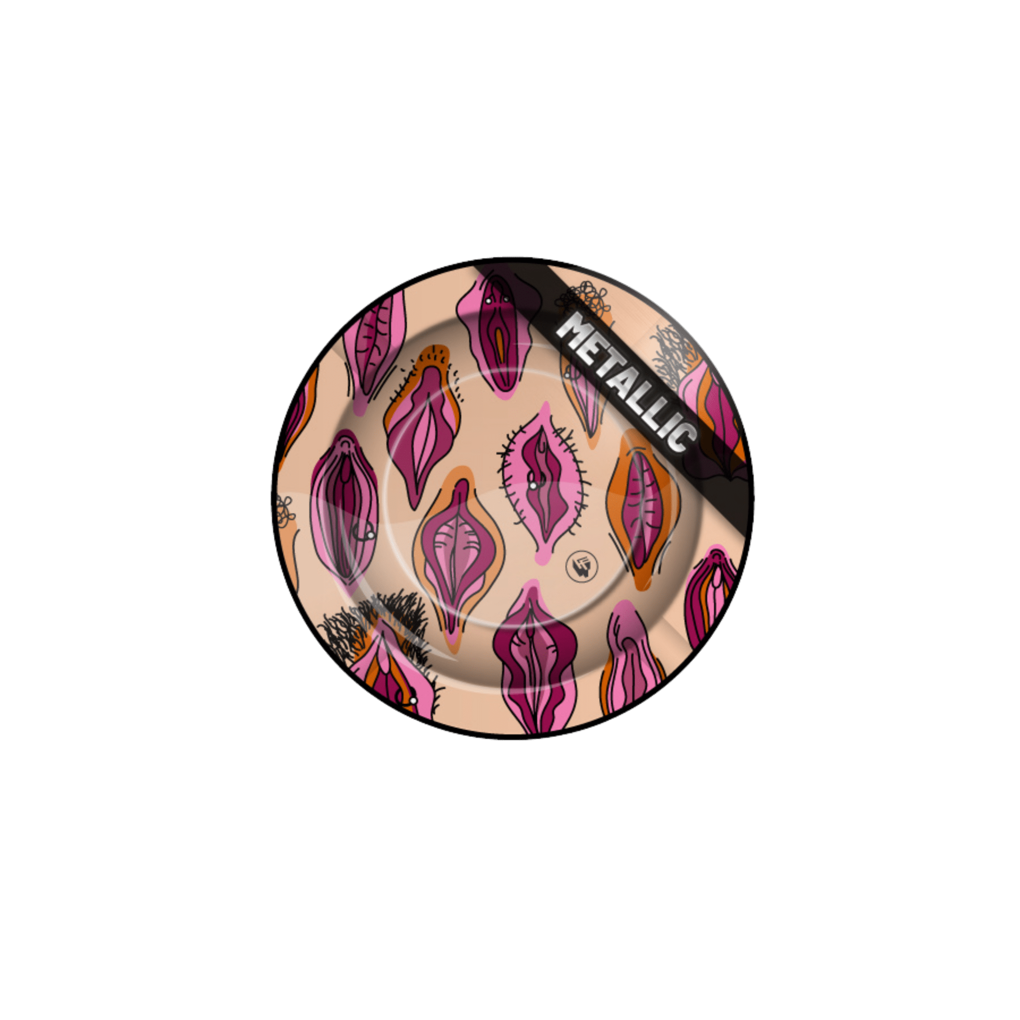 FIRE-FLOW Metall-Aschenbecher Ø 135 mm Pussy Pattern Metallic