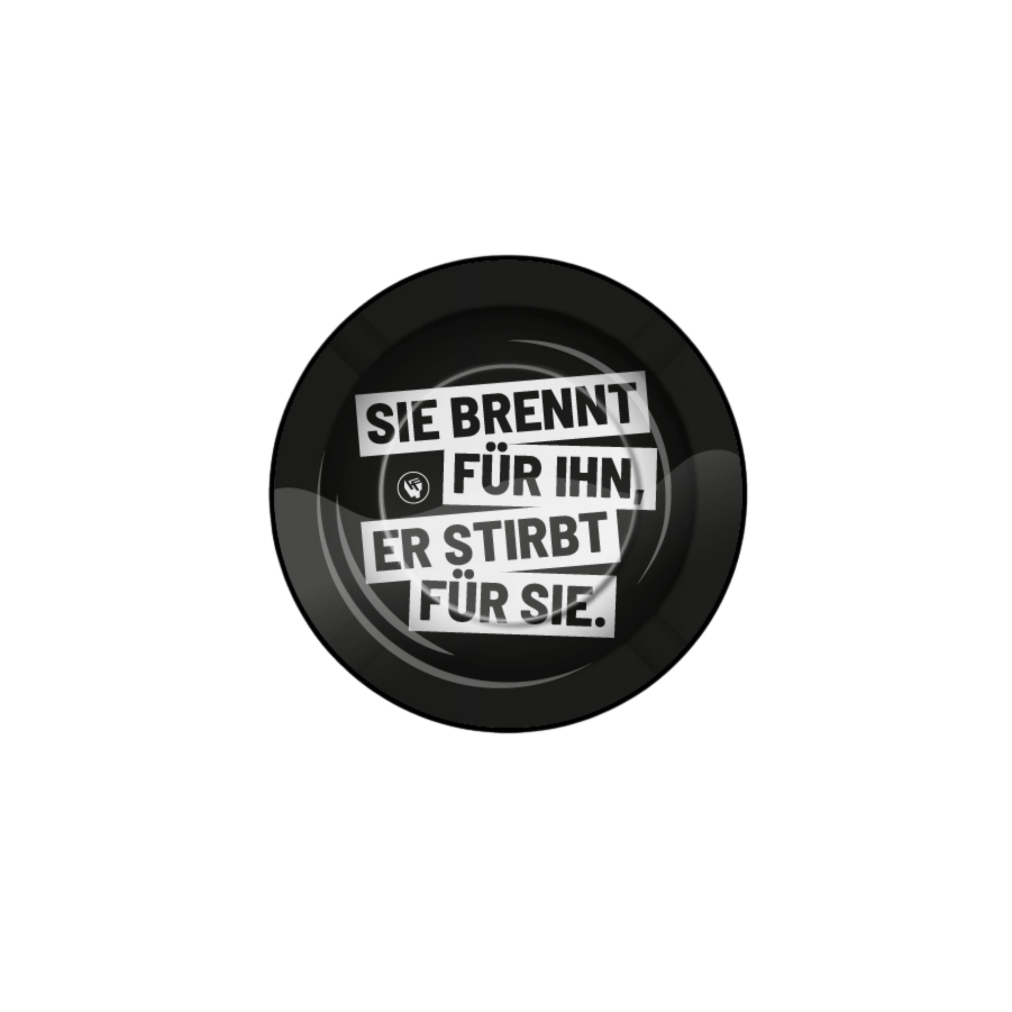 FIRE-FLOW Metall-Aschenbecher Ø 135 mm Sie brennt für ihn