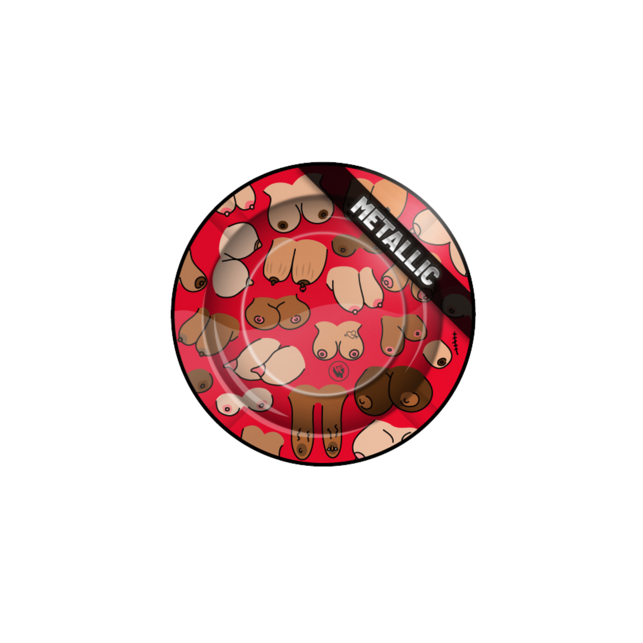 FIRE-FLOW Metall-Aschenbecher Ø 135 mm Tittie Pattern Metallic