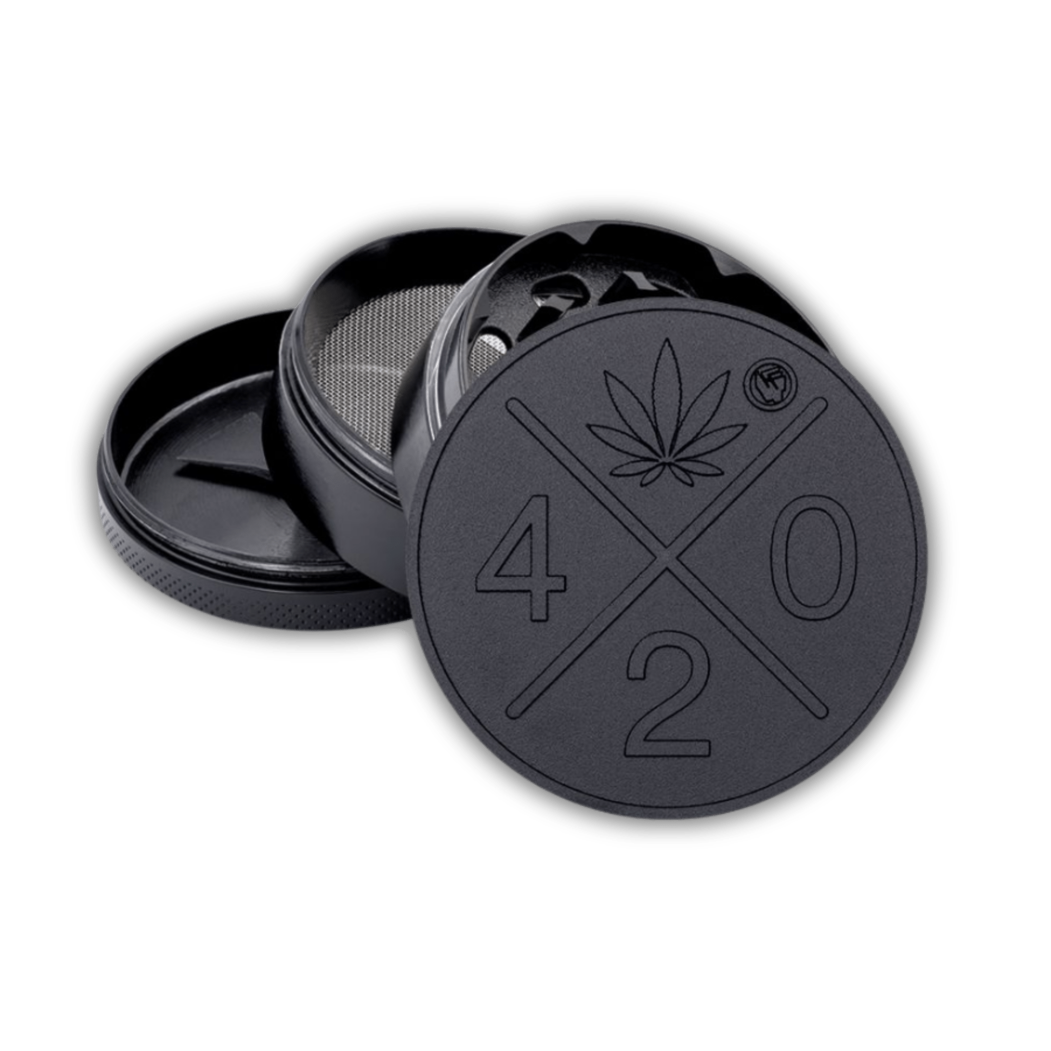 FIRE-FLOW Metall Grinder 60mm 4-teilig Schwarz mit 420