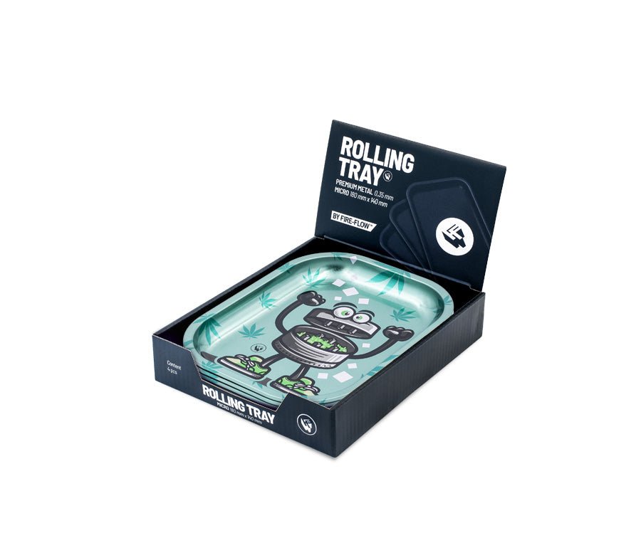 Fire-Flow Rolling Tray 420 Character 3/4 Display mit 6 Stück