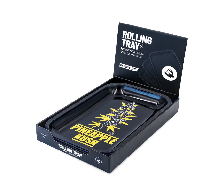 Fire-Flow Rolling Tray Pineapple Kush in Box-Verpackung