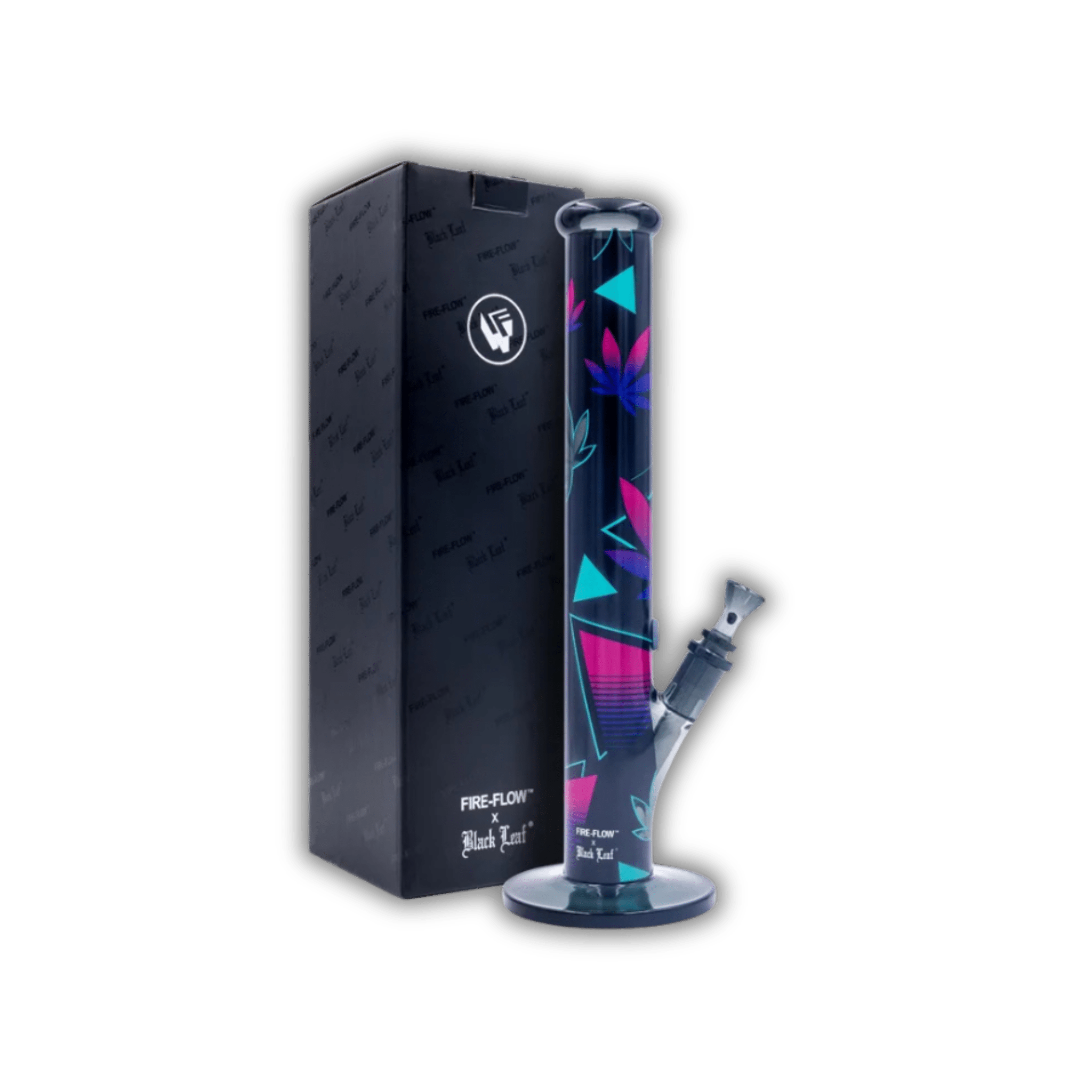 FIRE - FLOW x Black Leaf - Glas Bong - Leaves 37 - 2 - 51mm - 40cm kaufen bei rauchwerk.ch