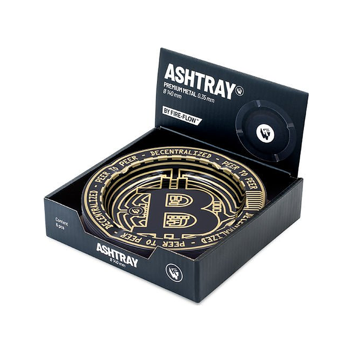 Bitcoin Metallic Metall-Aschenbecher 135 mm – Detailansicht