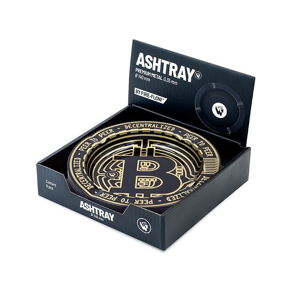 Bitcoin Metallic Metall-Aschenbecher 135 mm – Detailansicht