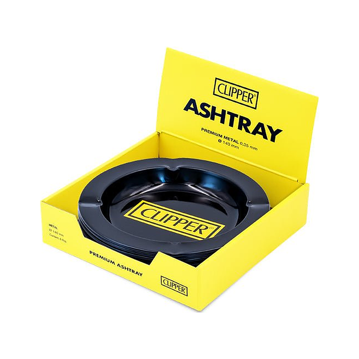 Clipper Aschenbecher Display mit 6 Stück, Logo Black