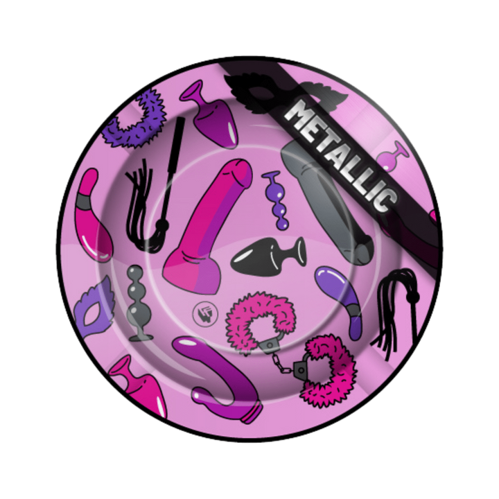 Metall-Aschenbecher Ø 135 mm Sex Toy Pattern Metallic
