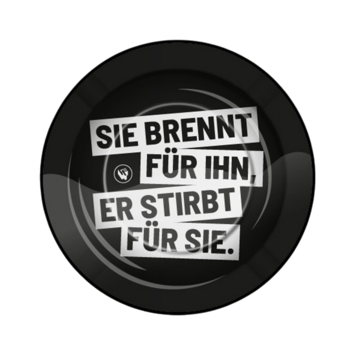 FIRE-FLOW Metall-Aschenbecher Ø 135 mm Sie brennt für ihn