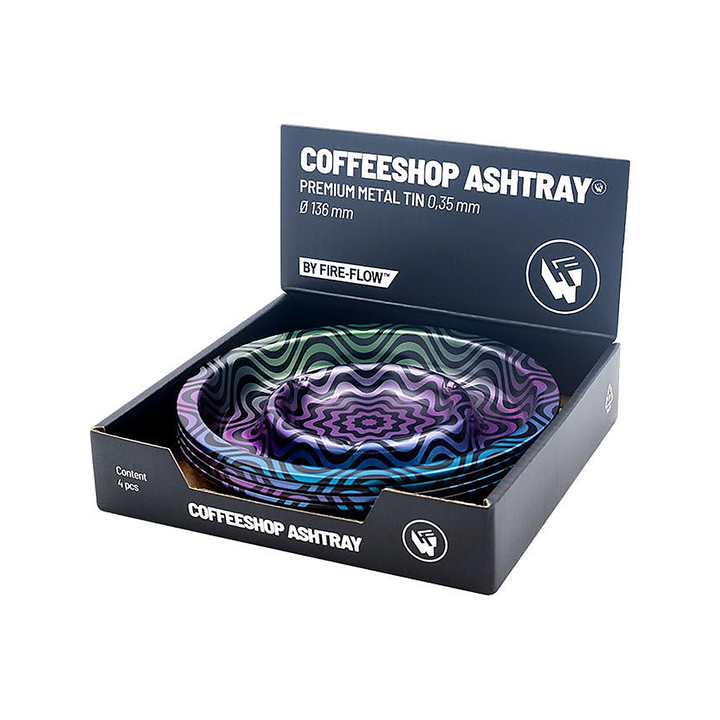 Display mit 4 FIRE-FLOW Coffeeshop Aschenbechern Trippy #4