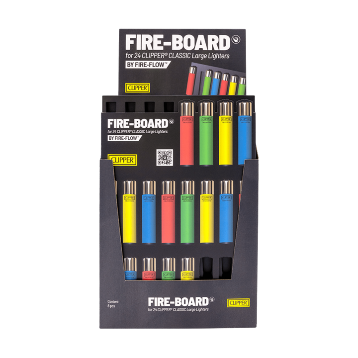 FIRE-BOARD Sammelboard für 24 Clipper Feuerzeuge, Front