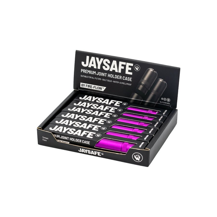 JAYSAFE Jointhülse Rose Onyx, Seitenansicht mit Deckel