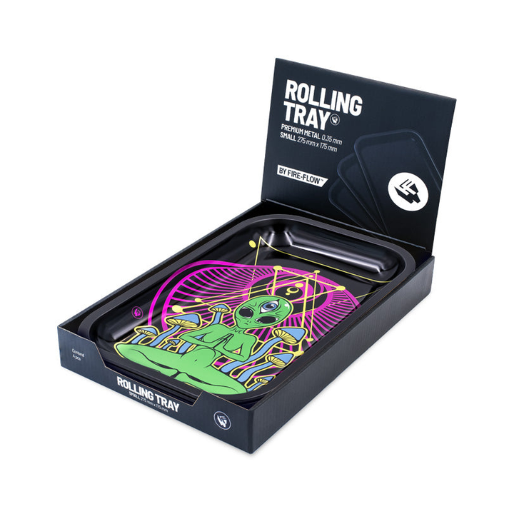 FireFlow Rolling Tray Trippy Alien Motiv in schwarzer Display-Box