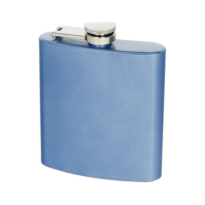 Flachmann Glossy in Blau, 6 oz
