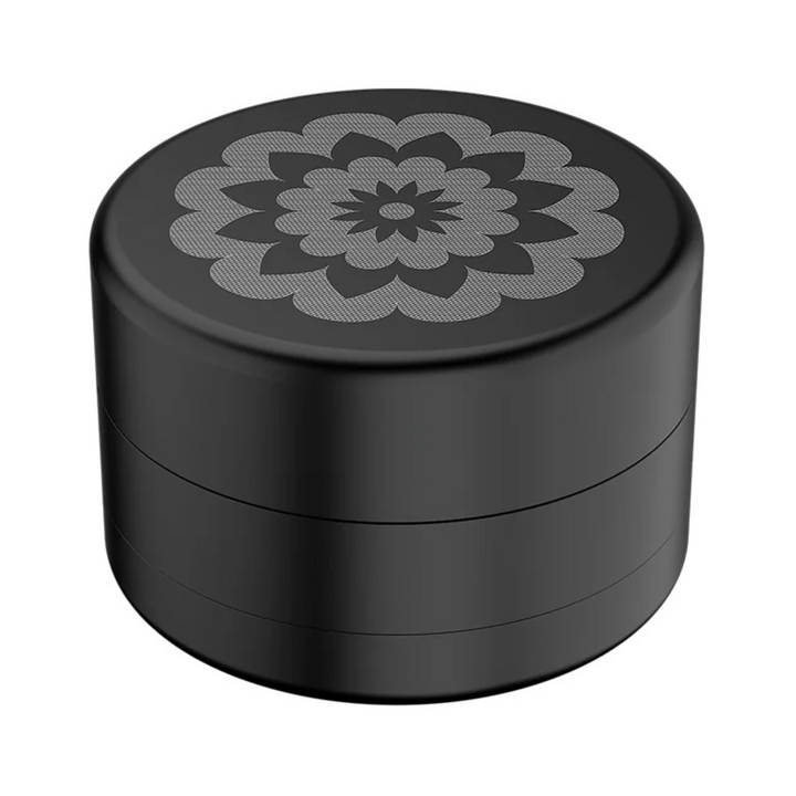 FlowerMill Grinder 64mm Schwarz geschlossene Ansicht mit Deckel
