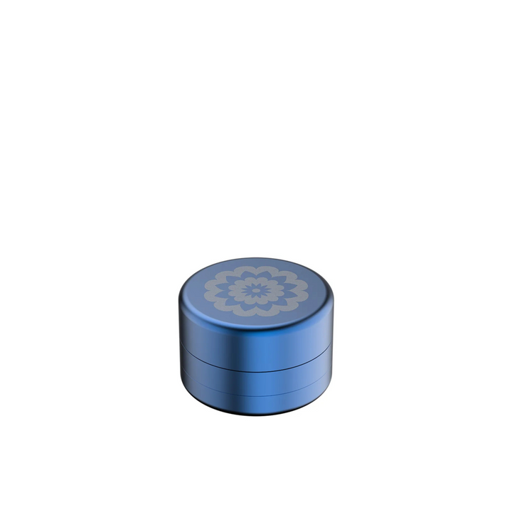 FlowerMill Grinder 51mm Blau geschlossene Ansicht mit Deckel
