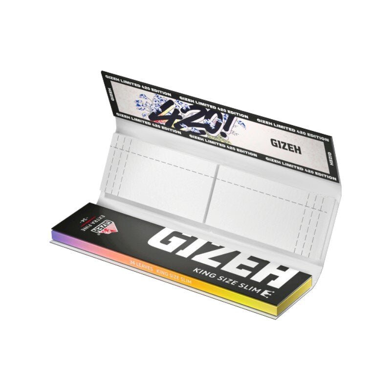 GIZEH 420 Sneaker Edition King Size Slim + Tips Heft schräg geöffnet