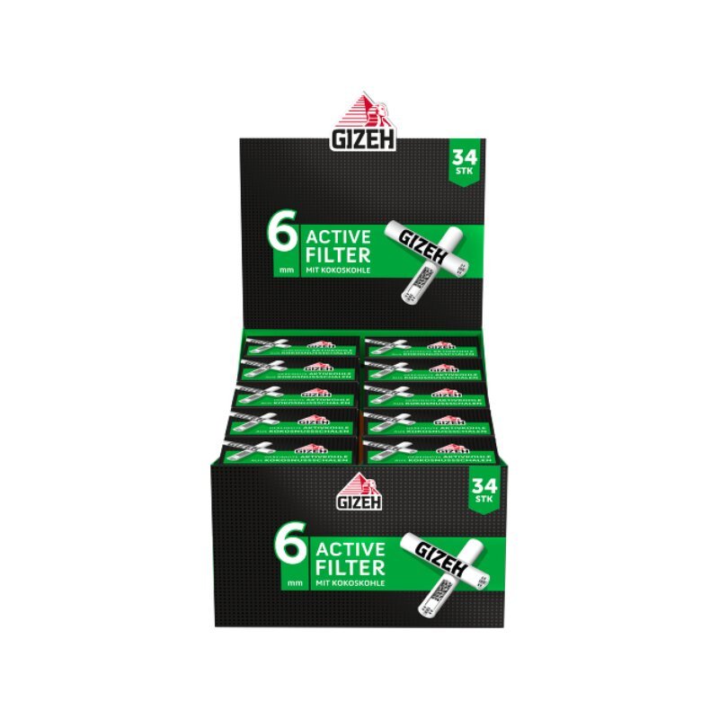 GIZEH - Active Filter 6mm - Black - 34 Stück kaufen bei rauchwerk.ch