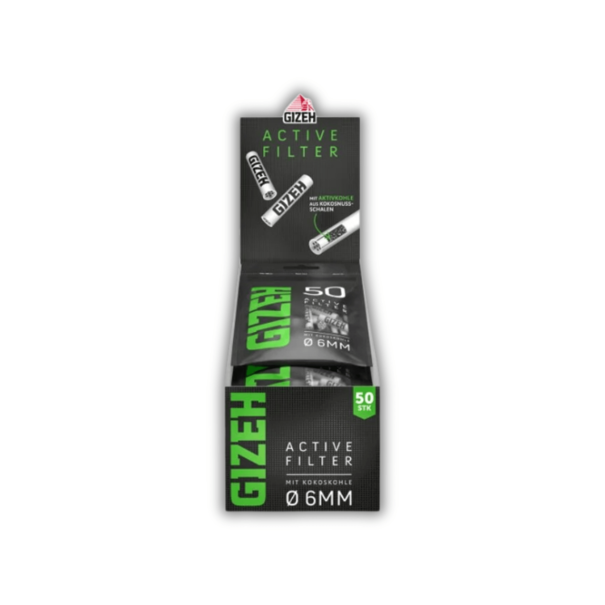 GIZEH - Active Filter 8mm - Black - Bag - 50 Stück kaufen bei rauchwerk.ch