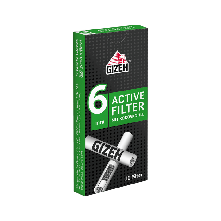 GIZEH Black Active Aktivkohlefilter 6 mm schräge Ansicht