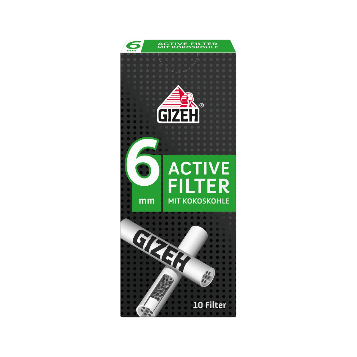 GIZEH Black Active Aktivkohlefilter 6 mm 10 Stück